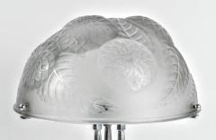 Ren Lalique Lalique Co French Art Deco Table Lamp Signed by R Lalique Dahlias  - 3941078