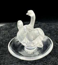 Ren Lalique Lalique Co Lalique Deux Cygnes Swan ring trinket dish - 3833220