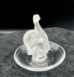 Ren Lalique Lalique Co Lalique Deux Cygnes Swan ring trinket dish - 3833251