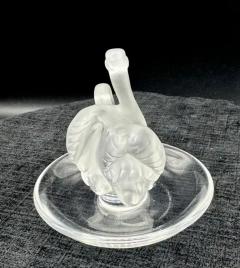 Ren Lalique Lalique Co Lalique Deux Cygnes Swan ring trinket dish - 3833258