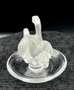 Ren Lalique Lalique Co Lalique Deux Cygnes Swan ring trinket dish - 3833288