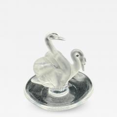 Ren Lalique Lalique Co Lalique Deux Cygnes Swan ring trinket dish - 3834645