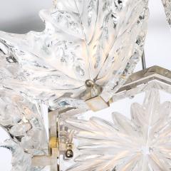 Ren Lalique Lalique Co Mid Century Champs lys es Frosted Crystal Chandelier signed Ren Lalique - 4653898