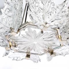 Ren Lalique Lalique Co Mid Century Champs lys es Frosted Crystal Chandelier signed Ren Lalique - 4653900