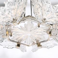Ren Lalique Lalique Co Mid Century Champs lys es Frosted Crystal Chandelier signed Ren Lalique - 4653901