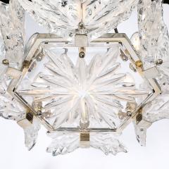 Ren Lalique Lalique Co Mid Century Champs lys es Frosted Crystal Chandelier signed Ren Lalique - 4653921