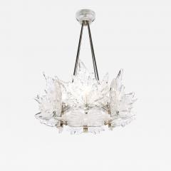Ren Lalique Lalique Co Mid Century Champs lys es Frosted Crystal Chandelier signed Ren Lalique - 4659946