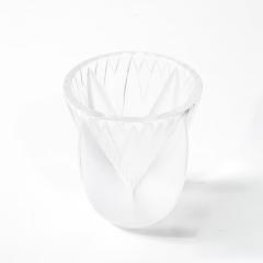 Ren Lalique Lalique Co Mid Century Modernist Frosted Crystal Thebes Vase signed Lalique - 4623094