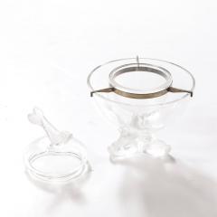 Ren Lalique Lalique Co Mid Century Modernist Igor Pattern Crystal Caviar Serving Bowl signed Lalique - 4162143