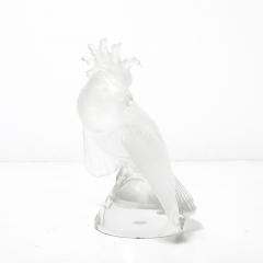 Ren Lalique Lalique Co Mid Century Modernist Sculptural Crystal Cockatiel Sculpture Signed Lalique - 4622636