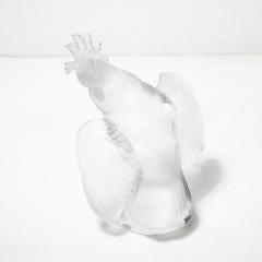 Ren Lalique Lalique Co Mid Century Modernist Sculptural Crystal Cockatiel Sculpture Signed Lalique - 4622643