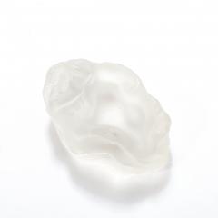 Ren Lalique Lalique Co MidCentury Frosted Glass Sleeping Beauty Sculptural Nude Dish Signed R Lalique - 4623084