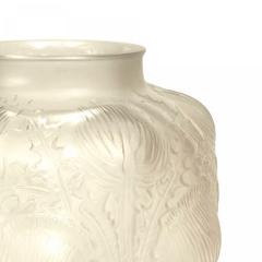 Ren Lalique Lalique Co Pair of French Art Deco Frosted Glass Domremy Lalique Vases - 4197229