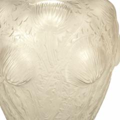 Ren Lalique Lalique Co Pair of French Art Deco Frosted Glass Domremy Lalique Vases - 4197230
