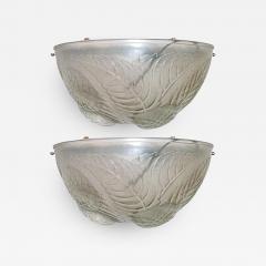 Ren Lalique Lalique Co Pair of Lalique Dahlias Art Deco Wall Sconces - 1447120