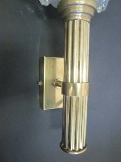 Ren Lalique Lalique Co Pair of Large French Mid Century Modern Torch Sconces Attributed to Ren Lalique - 1844240