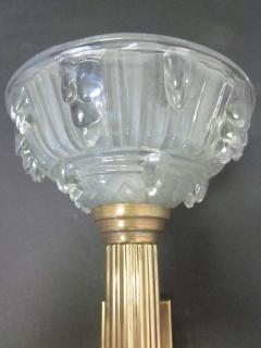 Ren Lalique Lalique Co Pair of Large French Mid Century Modern Torch Sconces Attributed to Ren Lalique - 1844241