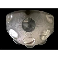 Ren Lalique Lalique Co Rare Antique Rene Lalique Soleil French Art Glass Flush Mount Chandelier - 4150583