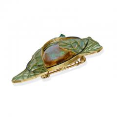 Ren Lalique Lalique Co Ren Lalique Art Nouveau Plique jour Enamel and Fire Opal Pendant Necklace - 3499820