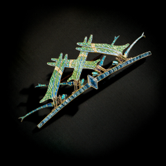 Ren Lalique Lalique Co Ren Lalique Four Damselflies Brooch Diadem - 3682949