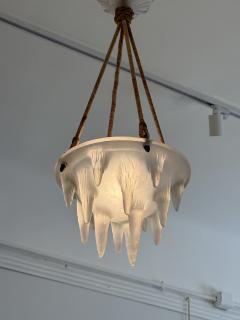 Ren Lalique Lalique Co Ren Lalique French Art Deco moulded glass pendant chandelier circa 1925 1935 - 4594427