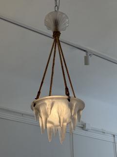 Ren Lalique Lalique Co Ren Lalique French Art Deco moulded glass pendant chandelier circa 1925 1935 - 4594429