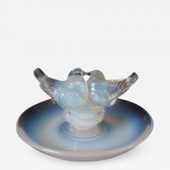 Ren Lalique Lalique Co Ren Lalique Opalescent Glass Deux Colombes Cendrier Ashtray - 2010150