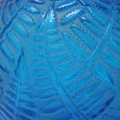 Ren Lalique Lalique Co Rene Lalique Electric Blue Glass Espalion Vase - 3923828