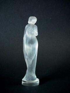 Ren Lalique Lalique Co Rene Lalique Frosted Glass Moyenne Voilee Statuette - 1853529