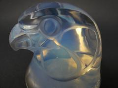 Ren Lalique Lalique Co Rene Lalique Glass Opalescent Tete depervier Falcon Mascot - 1763443