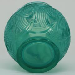 Ren Lalique Lalique Co Rene Lalique Opalescent Mint Coloured Glass Le Mans Vase - 2039048