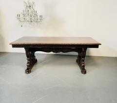Renaissance Carved Dining Center Table Dolphin Claw Foot Base 19th Century - 3354343