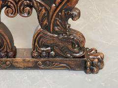 Renaissance Carved Dining Center Table Dolphin Claw Foot Base 19th Century - 3354349