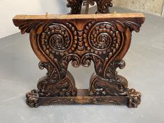 Renaissance Carved Dining Center Table Dolphin Claw Foot Base 19th Century - 3354350