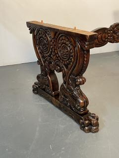 Renaissance Carved Dining Center Table Dolphin Claw Foot Base 19th Century - 3354351