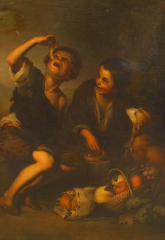 Renaissance Oil Painting of Boys and Dog - 4630480
