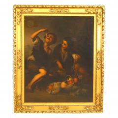 Renaissance Oil Painting of Boys and Dog - 4630482
