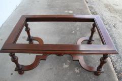 Renaissance Revival Style Coffee Table with Scalloped X Bar Stretcher - 3157449