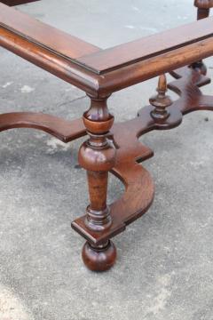 Renaissance Revival Style Coffee Table with Scalloped X Bar Stretcher - 3157455
