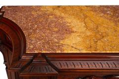 Renaissance Revival Walnut and Marble Cabinet w Bronze Clodion Plaque - 4502759