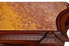 Renaissance Revival Walnut and Marble Cabinet w Bronze Clodion Plaque - 4502760