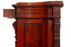 Renaissance Revival Walnut and Marble Cabinet w Bronze Clodion Plaque - 4502761