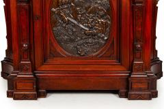 Renaissance Revival Walnut and Marble Cabinet w Bronze Clodion Plaque - 4502763