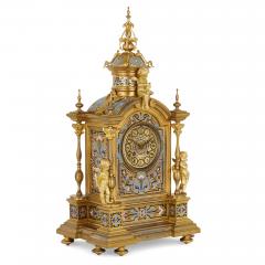 Renaissance Revival enamel and gilt bronze mantel clock - 1543200