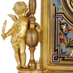Renaissance Revival enamel and gilt bronze mantel clock - 1543202