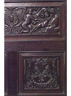 Renaissance Style Carved Oak 3 Fold Screen - 4656127