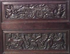 Renaissance Style Carved Oak 3 Fold Screen - 4656129