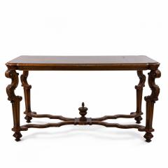 Renaissance Style Dining Table with Scalloped X bar Stretcher - 1429657