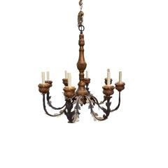Renaissance Style Giltwood Wrought Iron Chandelier - 4530590