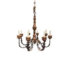 Renaissance Style Giltwood Wrought Iron Chandelier - 4530591